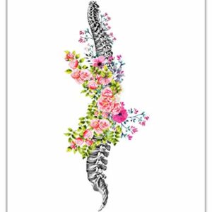 Vintage Gothic Anatomical Spine Abstract Floral Posters: 8x10 Unframed Boho, Goth & Steampunk Wall Art Decor Poster for Home, Office & Living Room | Creative Gift Idea for Doctors, Nurses & Students