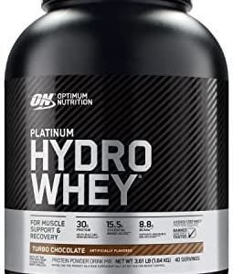 Optimum Nutrition Platinum Hydrowhey Protein Powder, 100% Hydrolyzed Whey Protein Isolate Powder, Flavor: Turbo Chocolate, 3.5 Pounds