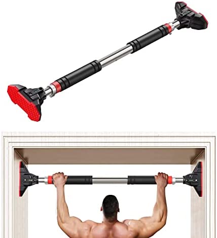 LADER Pull Up Bar for Doorway, Chin Up Bar Upper Body Workout No Screw Installation for Home Gym Exercise Fitness with Level Meter and Adjustable Width