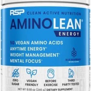 RSP NUTRITION AminoLean Pre Workout Powder, Amino Energy & Weight Management with BCAA Amino Acids & Natural Caffeine, Preworkout Boost for Men & Women, 30 Serv