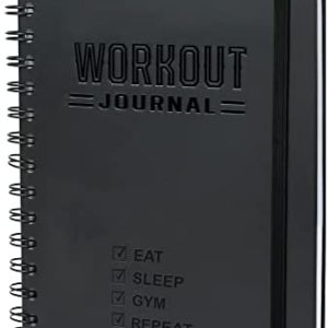 Hardcover Fitness Journal Workout Planner for Men & Women - A5 Sturdy Workout Log Book to Track Gym & Home Workouts