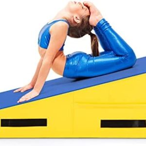 Giantex Cheese Mat for Gymnastics, Folding and Non-Folding Incline Gymnastics Wedge Mat for Kids Girls Home Training Exercise, Gymnastics Tumbling Mat