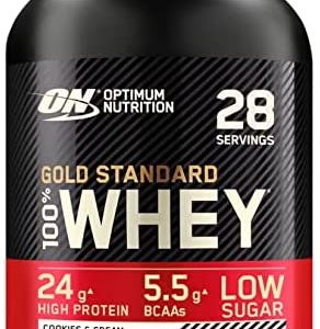 Optimum Nutrition Gold Standard 100% Whey Protein Powder, Cookies & Cream, 1.85 Pound (Package May Vary)