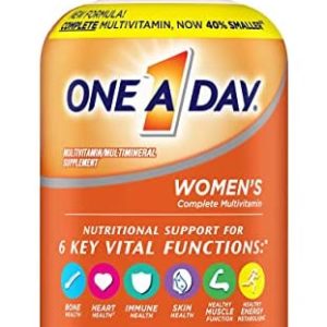 ONE A DAY Womens Complete Daily Multivitamin with Vitamin A, B , C, D, and E, Calcium and Magnesium, Immune Health Support, 200 Count