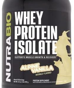 NutraBio 100% Whey Protein Isolate - Complete Amino Acid Profile - 25G of Protein Per Scoop - Soy and Gluten Free - Zero Fillers, Non-GMO, Protein Powder - Vanilla, 2 Pounds