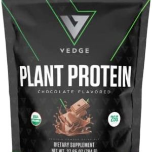 vedge Certified Organic Plant Protein Chocolate Flavor (20 Servings) - Plant-Based Vegan Protein Powder, USDA Organic, Gluten Free, Non Dairy Nutrition Plant Protein