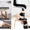 ZIMGOD Yoga Stool Wood Frame Yoga Inversion Bench, Thickened Cushion & Yoga Mat Included, Headstand Bench Trainer/Inversion Chair, Easy to Assemble (Color : Black) - Image 2