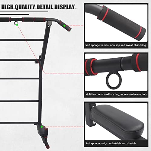 NEWAN Wall Mounted Pull Up Bar,Physical Therapy & Gymnastics Ladder w/6 Strategic Rods with More Stable 6-Hole Design,for Multi-Function Home Gym Workout Equipment(Maximum Weight 440 Lbs) - Image 7