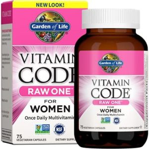 Garden of Life Vitamin Code Raw One Once Daily Multivitamin Capsules, Fruits, Veggies, Probiotics for Womens Health, Vegetarian, Gluten Free, 75 Count