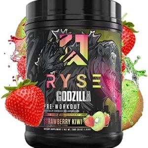 Ryse Signature Series Godzilla Pre Workout | Pump, Energy, Strength, and Focus | Citrulline, Beta-Alanine, Caffeine | 40 Servings (Strawberry Kiwi)
