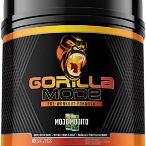 Gorilla Mode Pre Workout - Massive Pumps · Laser Focus · Energy · Power - L-Citrulline, Creatine, GlycerPump™, L-Tyrosine, Agmatine, Kanna, N-Phenethyl Dimethylamine Citrate - 596 Grams (Mojo Mojito)