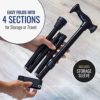 DMI Adjustable Folding Cane with Ergonomic Handle, Lightweight, Sturdy and Support up to 250 pounds, Great for Travel, Walking Stick, Black - Image 4