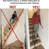 Rock Steady Cane – New Stair Climbing Assist Cane Lets You Walk Up and Down Stairs Easily with Less Pain. Perfect Step Helper for Those with Sore Hips and Knees - Image 3