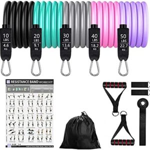 Resistance Bands 11/16pcs Elastic Resistance Bands Sets Gum Fitness Equipment Stretching Rubber Loop Band for Yoga Training Workout Gym Exercise Resistance Bands Exercise Bands Exercise Bands