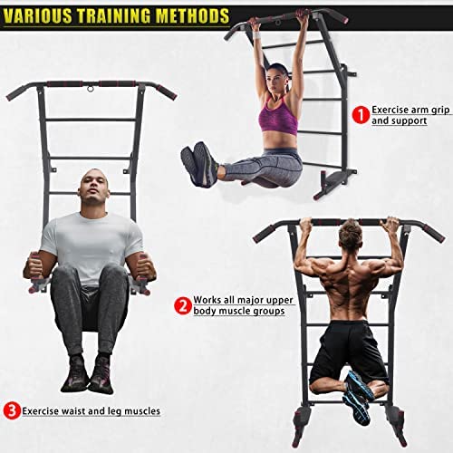 NEWAN Wall Mounted Pull Up Bar,Physical Therapy & Gymnastics Ladder w/6 Strategic Rods with More Stable 6-Hole Design,for Multi-Function Home Gym Workout Equipment(Maximum Weight 440 Lbs) - Image 2