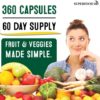 Superfood Fruit and Veggie Supplement with Olive Leaf - 360 Fruit and Veggie Capsules 100% Whole Super Fruit and Super Vegetable Supplements & Vitamins, Made in USA, Soy Free 180 Count (Pack of 2) - Image 6