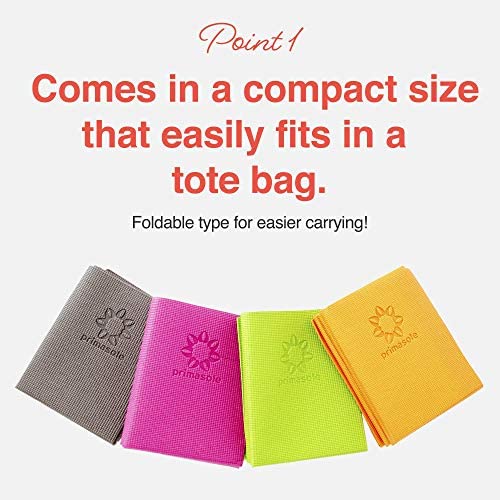Primasole Folding Yoga Travel Pilates Mat Foldable Easy to Carry to Class Beach Park Travel Picnics 4mm Thick - Image 2