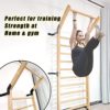FC FUNCHEER Solid Wood Stall Bar,Swedish Ladder bar Gymnastics Wall bar,Total Size 86.6 inches in Height and 32 inches Width,Gym Pull Up bar for Gym &Home Training - Image 3