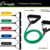 Champion Sports Resistance Tube Bands for Men and Women, Extra Light to Super Heavy Resistance - Durable Fitness Band for Strength Training, Stretching, Rehabilitation - Premium Home Workout Equipment - Image 3