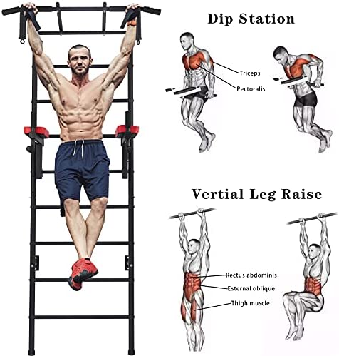 Newan Power Tower Pull Up Bar Dip Station, Physical Therapy & Gymnastics Ladder w/ 9 Strategic Rods,for Multi-Function Home Gym Workout Equipment - Image 5