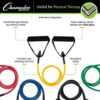 Champion Sports Resistance Tube Bands for Men and Women, Extra Light to Super Heavy Resistance - Durable Fitness Band for Strength Training, Stretching, Rehabilitation - Premium Home Workout Equipment - Image 4