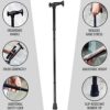 DMI Adjustable Folding Cane with Ergonomic Handle, Lightweight, Sturdy and Support up to 250 pounds, Great for Travel, Walking Stick, Black - Image 7