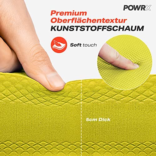 POWRX Foam Balance Pad for Stability Training, Yoga, and Physical Therapy | Non-Slip Foam Pads for Exercise, 18.9" x 14.96" x 2.36", Yellow - Image 3