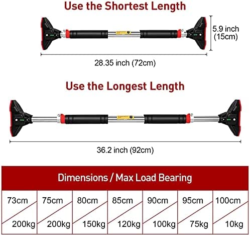 LADER Pull Up Bar for Doorway, Chin Up Bar Upper Body Workout No Screw Installation for Home Gym Exercise Fitness with Level Meter and Adjustable Width - Image 6
