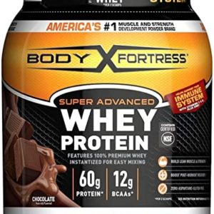 Body Fortress Super Advanced Whey Protein Powder, Chocolate, Immune Support (1), Vitamins C & D Plus Zinc, 1.78 lbs