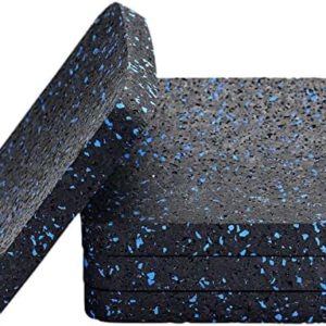 Treadmill Mat Pads, Exercise Equipment Mat with High Density Rubber for Protect Floors 3.94" x 3.94" x 0.5" (4 PCS)
