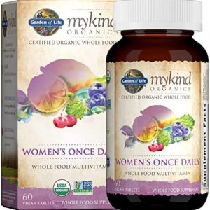 Garden of Life Multivitamin for Women - mykind Organics Women's Once Daily Multi - 60 Tablets, Whole Food Multi with Iron, Biotin, Vegan Organic Vitamin for Women's Health, Energy Hair Skin and Nails
