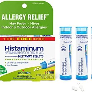 Boiron Histaminum Hydrochloricum 30C Homeopathic Medicine For Indoor Or Outdoor Allergy Relief, Hay Fever, And Hives - (Pack of 3, Total 240 pellets)
