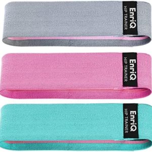EnriQ Booty Bands Fabric Resistance Bands for Legs and Butt - Non Slip Cloth Hip Bands Elastic Workout Bands - Activate Glutes and Thighs - Made of Premium Elastic Fabric