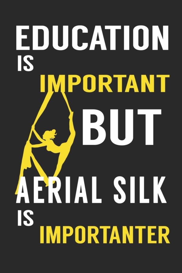 Education is Important But Aerial Silk is Importanter:: Aerials Notebook Aerialist Practice Writing Diary Ruled Lined Pages Book 120 Pages 6 x 9 Gift for aerial silk aerial hoop and Circus performers