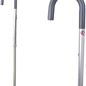 Carex Cane for Men - Men's Round Handle Silver Cane - Adjustable Walking Cane for Men