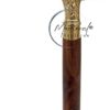 Medieval Replicas Walking Stick - Men Derby Canes and Wooden Walking Stick for Men and Women - 37" Brown Ebony Brass T Shape Handle in Golden Tone Natural Wood Unisex Cane ECTORIA - Image 6