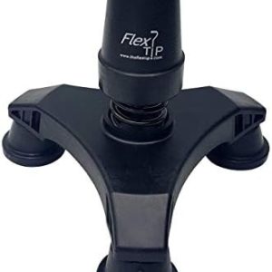 FlexTIP (TLC 5") Cool Walking Cane Tripod Foot – Free-Standing - Anti-Shock, Bending, All-Terrain Stability & Traction – Universal Attachment for 3/4” OD Walking Stick, Solid or Aluminum