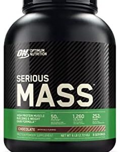 Optimum Nutrition Serious Mass Weight Gainer Protein Powder, Vitamin C, Zinc and Vitamin D for Immune Support, Chocolate, 6 Pound (Packaging May Vary)