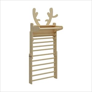 BanaSuper Wooden Swedish Ladder Wall Deer Stall Bars Set for Whole Family Triangle Climber for Kids Gymnastic Wall Gym Climbing Play Structure Indoor Jungle Gym Playground