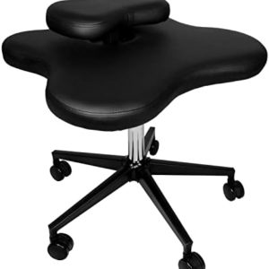 H & A Cross-Legged kneeing Chair for Yoga Lovers, Fitness Fanatics and Those with Back or Leg Pains (Black)