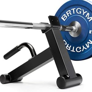 BRTGYM Deadlift Jack Barbell Stand,Carbon Steel Made,Easily Load and Unload 600lb Barbell Plates for Deadlift Exercise, Weight Training, Home Gym (Black Powder Coated)