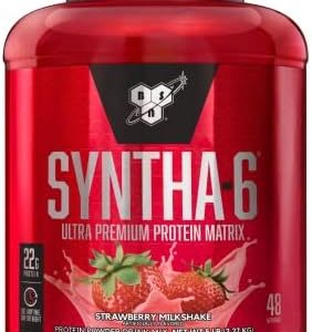 BSN SYNTHA-6 Whey Protein Powder, Strawberry Protein Powder with Micellar Casein, Milk Protein Isolate, Strawberry Milkshake, 48 Servings (Packaging May Vary)