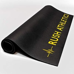 RUSH ATHLETICS PORTABLE JUMP ROPE Fitness Mat - 1m x 1m 6mm Thick, High Density Non-Slip, Workout Mats for Home Gym Flooring - Plyo, Cardio, MMA Mats (100cm Long x 100cm Wide x 6mm Thick)
