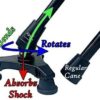 FlexTIP (TLC 5") Cool Walking Cane Tripod Foot – Free-Standing - Anti-Shock, Bending, All-Terrain Stability & Traction – Universal Attachment for 3/4” OD Walking Stick, Solid or Aluminum - Image 4