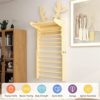 BanaSuper Wooden Swedish Ladder Wall Deer Stall Bars Set for Whole Family Triangle Climber for Kids Gymnastic Wall Gym Climbing Play Structure Indoor Jungle Gym Playground - Image 7