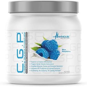 Metabolic Nutrition, CGP, Creatine Glycerol Phosphate, 100% Micronized Creatine Powder, Pre Intra Post Workout Supplement, Blue Raspberry, 400 Grams (40 Servings)