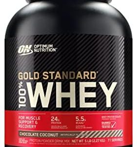 Optimum Nutrition Gold Standard 100% Whey Protein Powder, Chocolate Coconut, 5 Pound (Packaging May Vary)