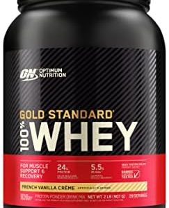 Optimum Nutrition Gold Standard 100% Whey Protein Powder, French Vanilla Creme, 2 Pound (Packaging May Vary)