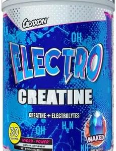 Glaxon Electro Creatine Monohydrate Powder with Electrolytes for Hydration and Absorption - 30 Servings - Unflavored