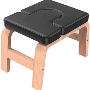Inversion Equipment Wooden Yoga Inversion Chair, Home Mute Inversion Stool, Non-Slip Yoga Aids Workout Chair, Easy to Assemble, Load Bearing 200 KG (Color : Black, Size : 5937.539cm)